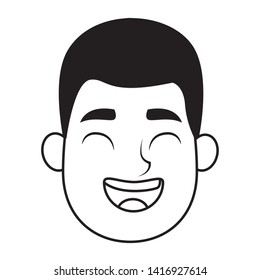 young afroamerican man laughing profile picture avatar cartoon character vector illustration graphic design