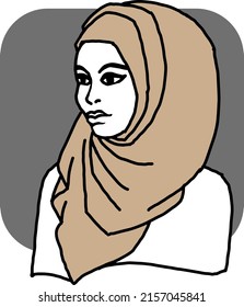 Young Arab Woman Beautiful Face Traditional Stock Vector (Royalty Free ...