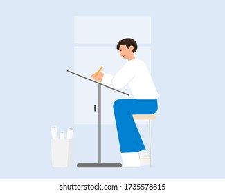 Young architect working his