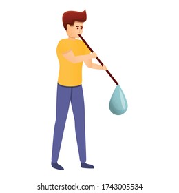 Young artisan icon. Cartoon of young artisan vector icon for web design isolated on white background