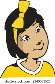 Young Asian Girl Smiling with Bow 