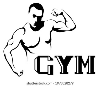 Young athlete is doing gymnastic exercises. Isolated silhouettes