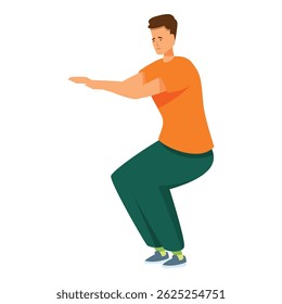 Jovem atleta está fazendo agachamentos, um exercício de fitness comum