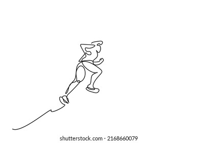 a young athlete jogging on the hill