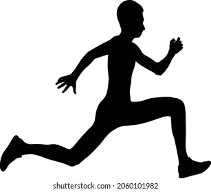 young athlete jumper triple jump black silhouette