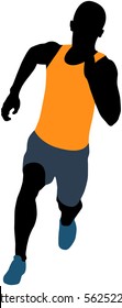 young athlete man running sprint vector illustration