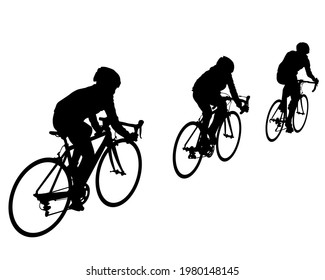 Young athlete on a bike for extreme stunts. Isolated silhouette on a white background