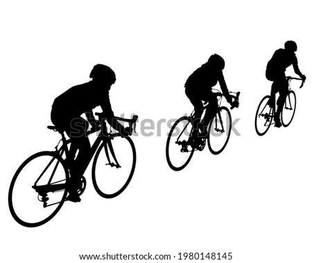Young athlete on a bike for extreme stunts. Isolated silhouette on a white background