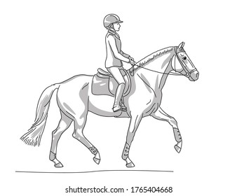 Young athlete participates in equestrian competition