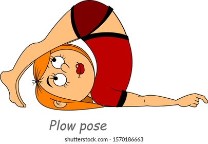 young athlete performs gymnastic exercises, vector and illustration