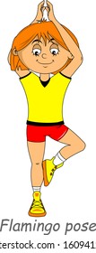 young athlete performs gymnastic exercises, vector and illustration