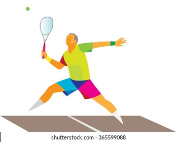 young athlete playing squash