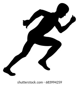 Young Athlete Sprinter Start Race Black Stock Vector (Royalty Free ...