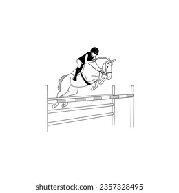 Young athlete trains to overcome obstacles on a pony