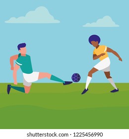 young athletes playing soccer