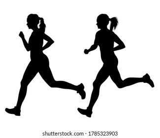 Similar Images, Stock Photos & Vectors of Running man and woman black ...