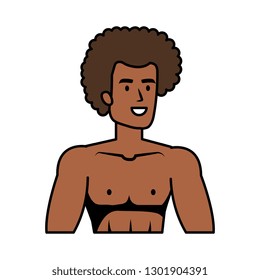 young athletic black man character