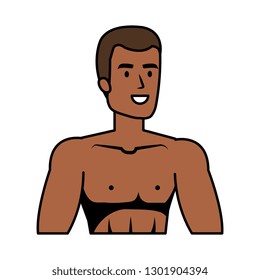 young athletic black man character