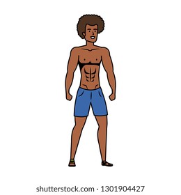 young athletic black man character