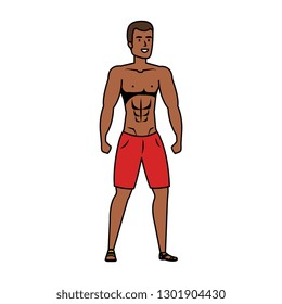 young athletic black man character