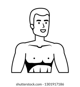 young athletic black man character