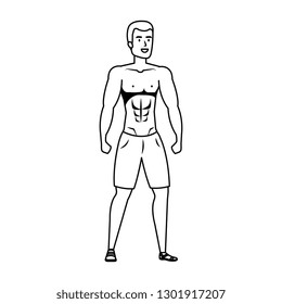 young athletic black man character