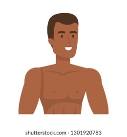 young athletic black man character