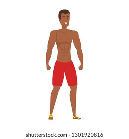 young athletic black man character