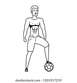 young athletic black man playing soccer