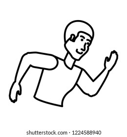 young athletic man running avatar character