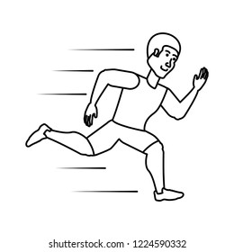 young athletic man running avatar character