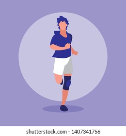 young athletic man running avatar character