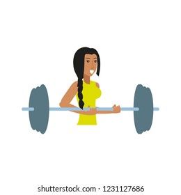 young athletic woman with dumbbell sport