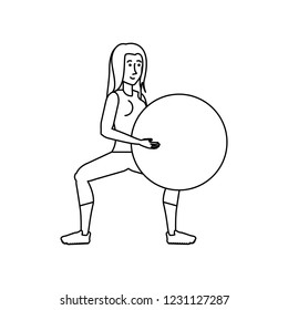 young athletic woman practicing pilates