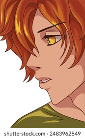 Young attractive guy in anime, manga style. Avatar in profile