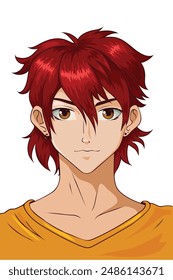 Young attractive guy in manga, anime style. Avatar 