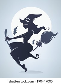 young, attractive witch, for your Halloween advertise