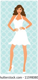 Young attractive woman posing with background
