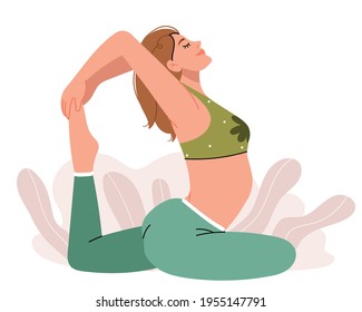Young attractive woman practising yoga, beautiful girl sitting in Rajakapotasana pose.