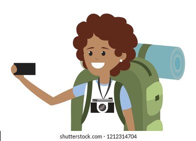 Young backpacker tourist