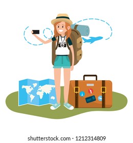 Young backpacker tourist