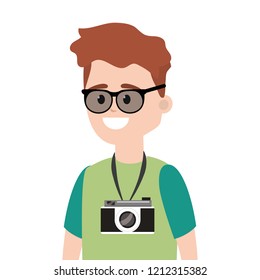 Young backpacker tourist