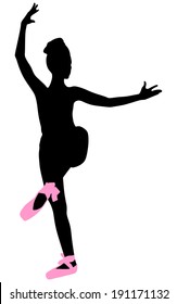 Young ballerina dancer, vector 