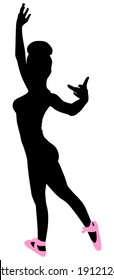 Young ballerina dancer, vector