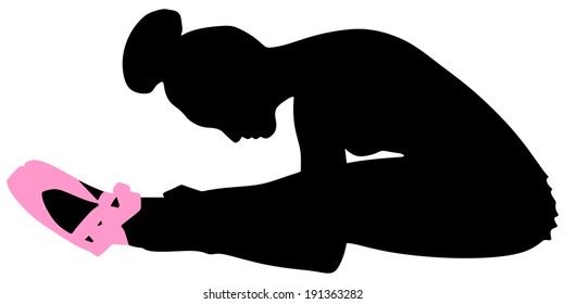 Young ballerina dancer, vector 