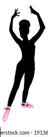 Young ballerina dancer, vector 