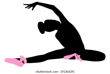 Young ballerina dancer, vector 