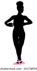 Young ballerina dancer, vector 