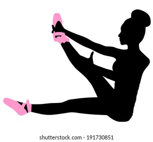 Young ballerina dancer, vector 