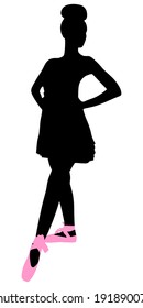 Young ballerina dancer, vector 